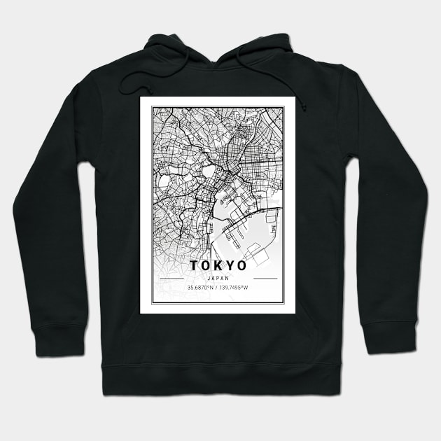 Tokyo Light City Map Hoodie by tienstencil